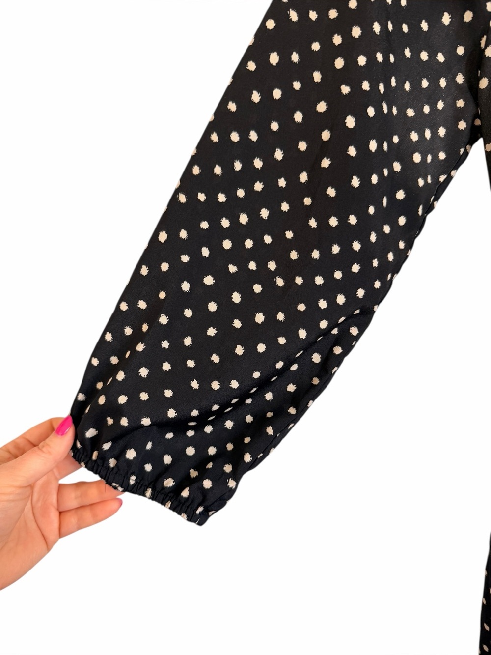 Anthropologie Maeve Navy Button Down Shirt Dress Polka Dot Belted Women's Small - Picture 6 of 11